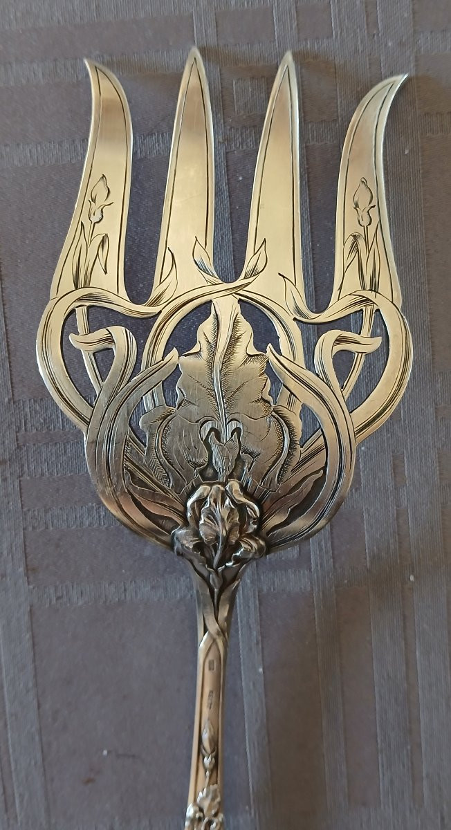 Emile Puiforcat - grande pelle de service a poisson en argent 950ème-photo-2