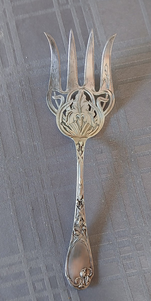 Emile Puiforcat - grande pelle de service a poisson en argent 950ème