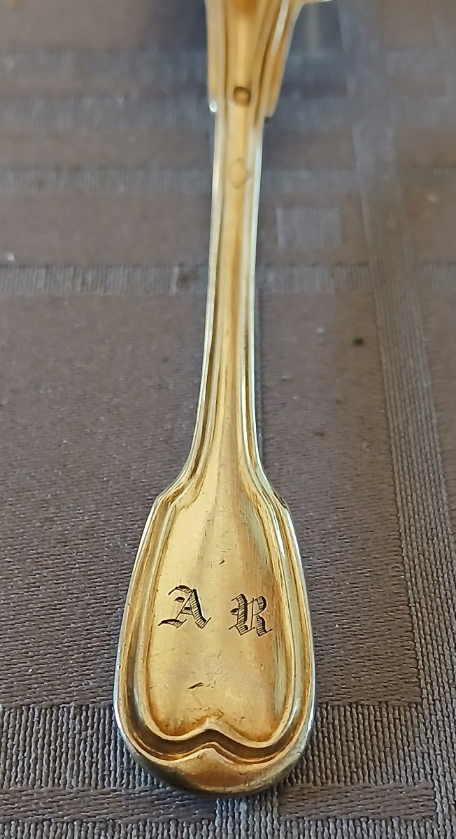 12 Silver-gilt Teaspoons In A Case, Hallmarked With The Minerva 1st Standard-photo-4