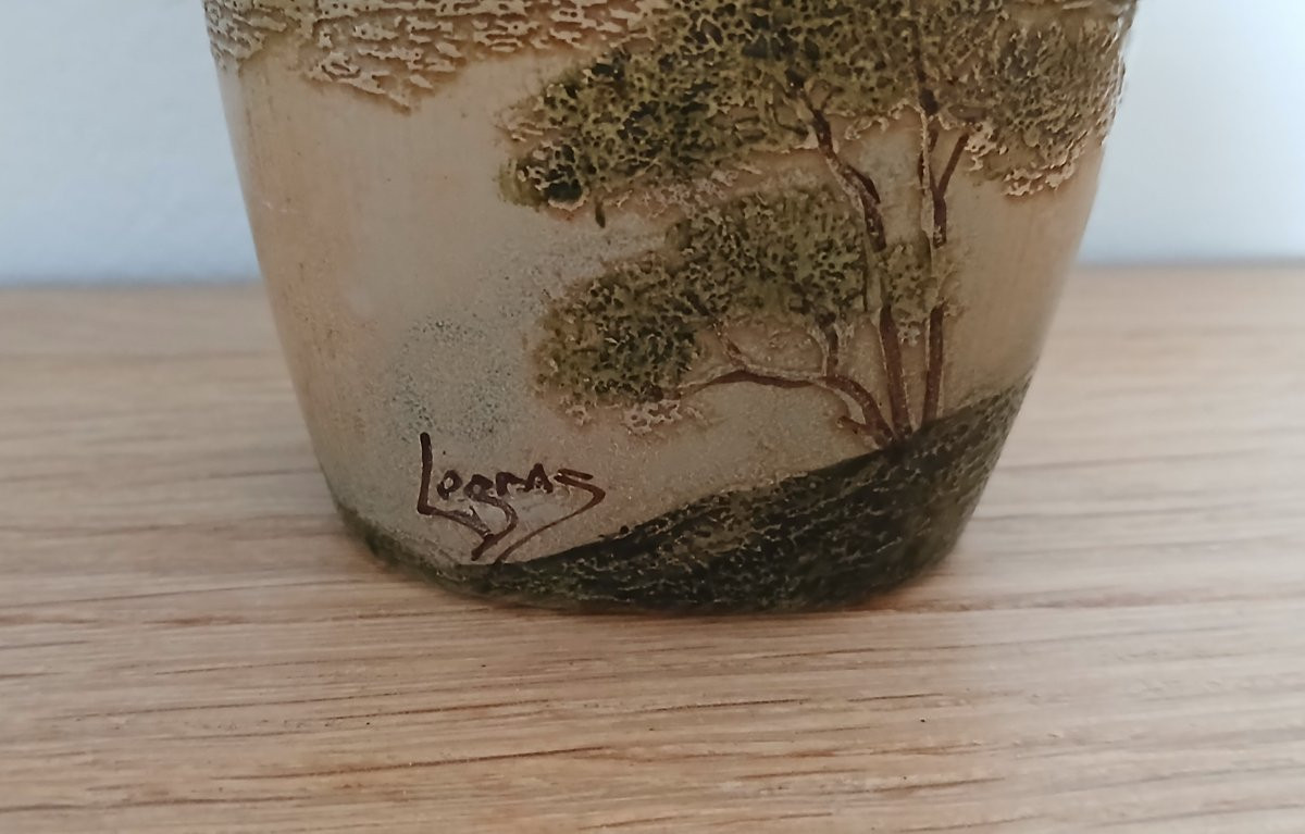 Vase Signed Legras - Acid-etched -photo-3