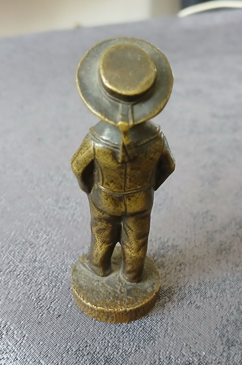 Joli petit bronze XIX ème - enfant breton-photo-3