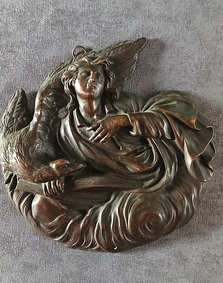 4 médaillons bas relief en bronze , représentation évangéliste-photo-2