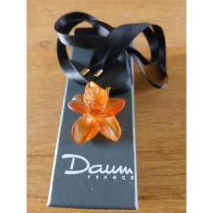 Daum - Pendant In Glass Paste And Amber Tint