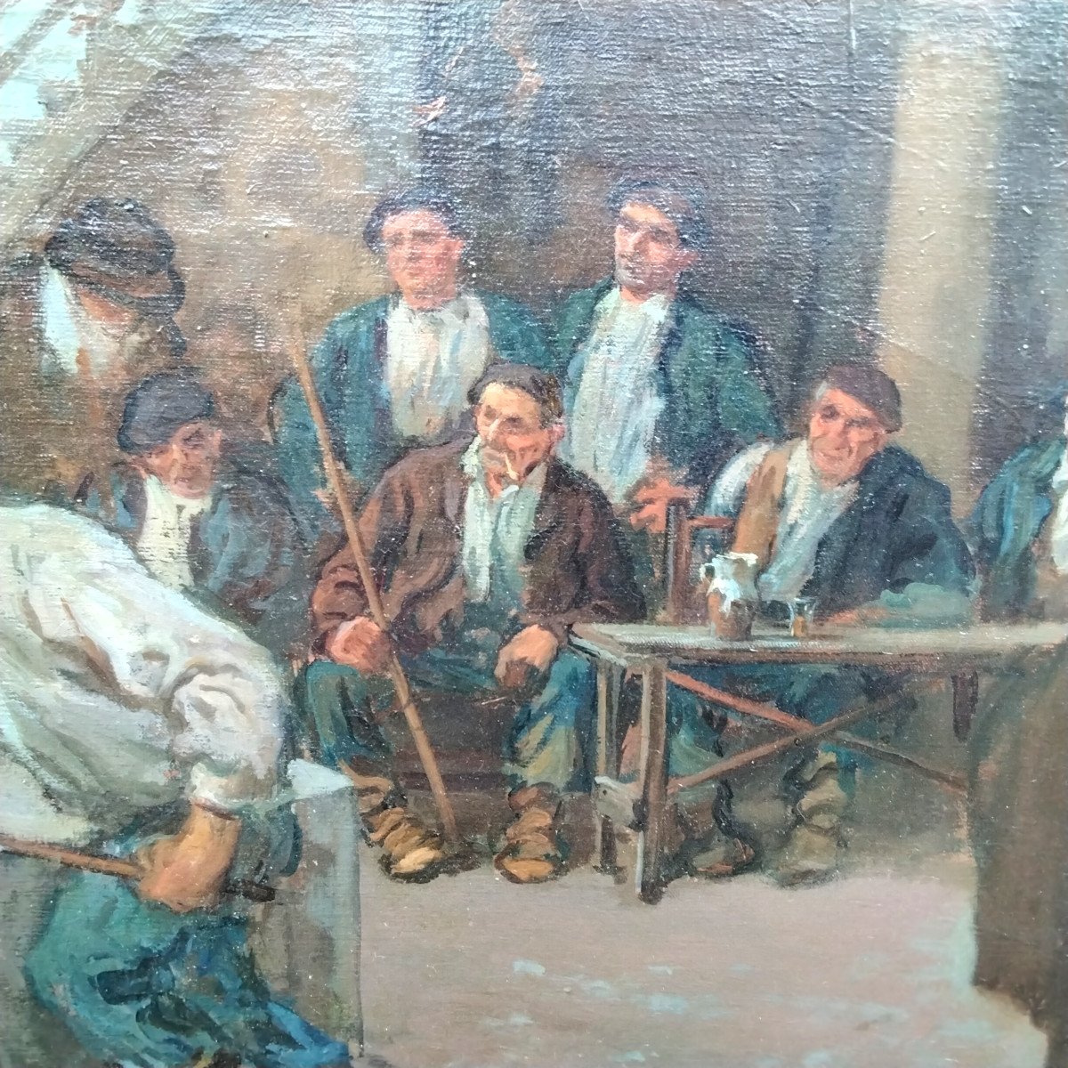 Basque Painting By Ludovic Gignoux (idi Probak) Stone Draw By The Oxen-photo-3