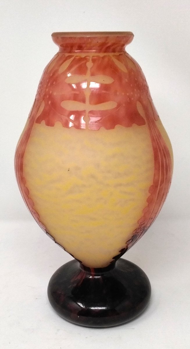 Art Deco Vase The French Glass Decor Amarantes Charles Schneider-photo-2