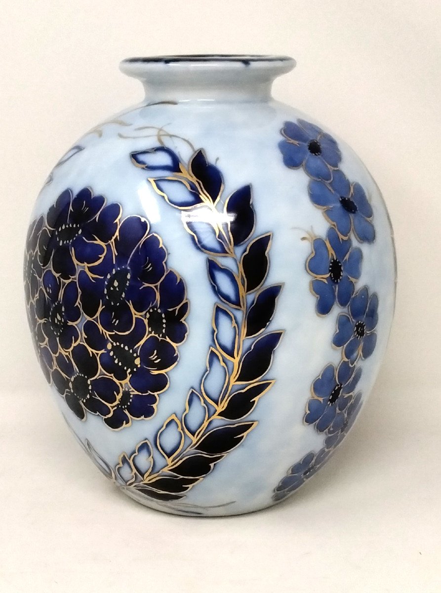 Limoges Porcelain Vase By Camille Tharaud Art Deco "jasmin" Shape