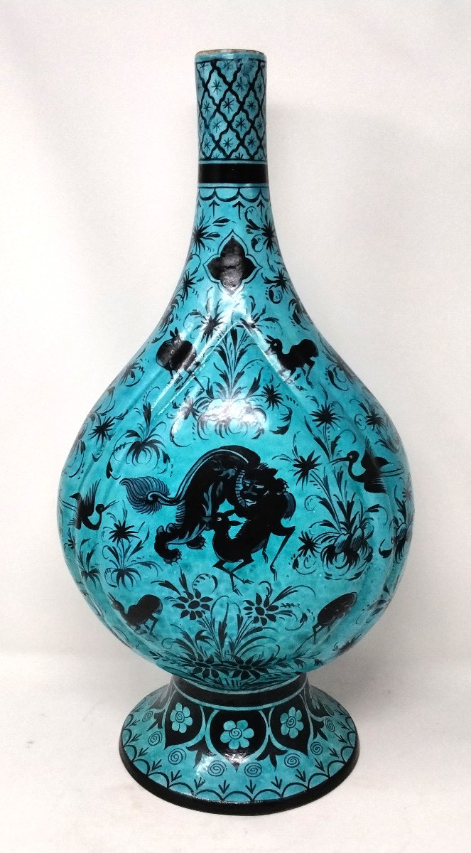 Safavid Persian Style Ceramic Bottle Vase From Samson Paris-photo-1