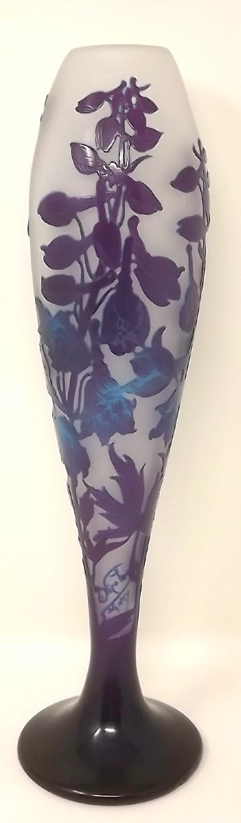 Paul Nicolas Nancy Baluster Vase With Delphiniums Or Larkspurs-photo-3