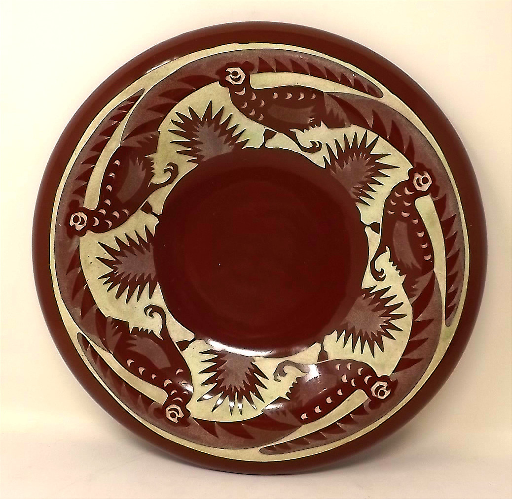 Ceramic Cup By Roger Mequinion Art Deco Decor Of Pheasants
