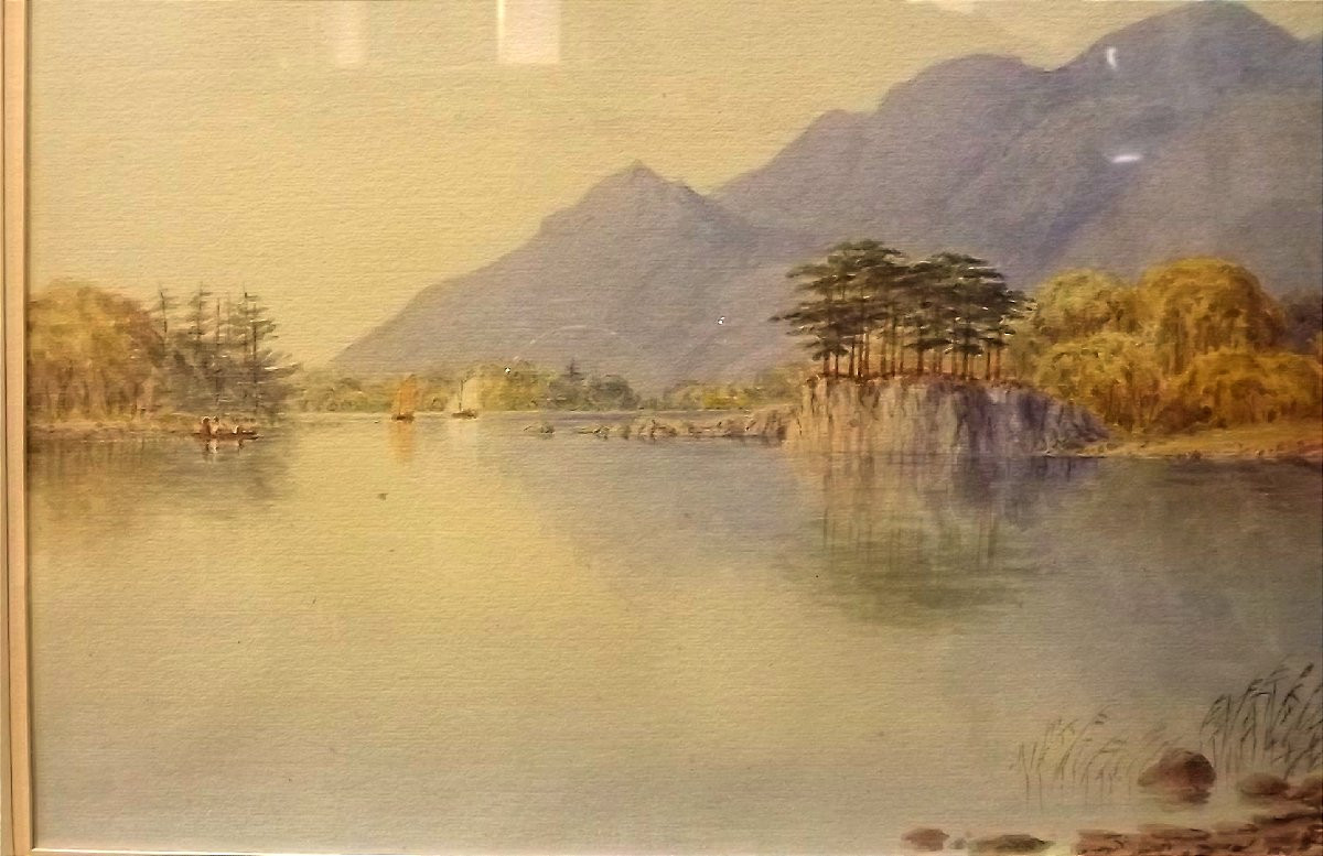 Aquarelle de William Taylor Longmire Derwentwater Lake 1877-photo-4