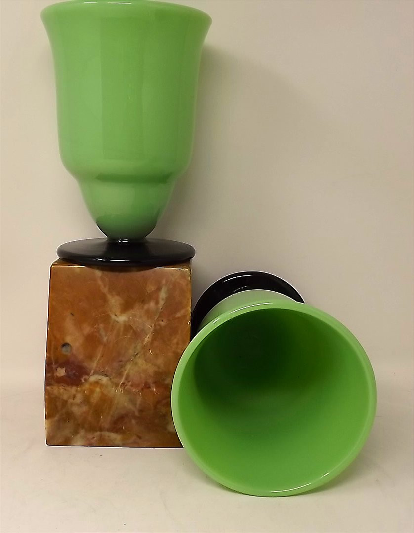 Pair Of Daum Vases ‡ Nancy France "vivid Hues" Series 1919-1922-photo-3