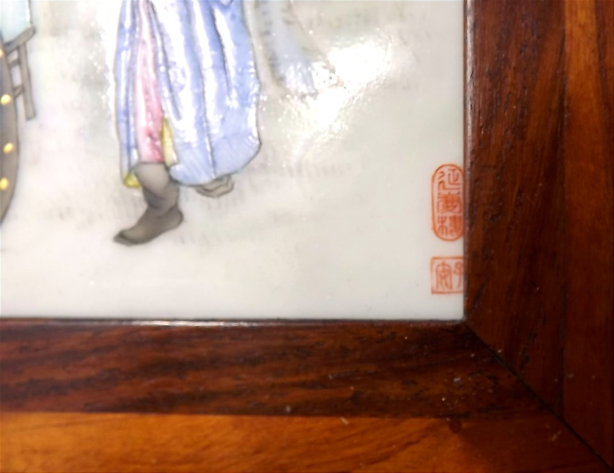 Pair Of Early 20th-century Chinese Porcelain Plaques-photo-2