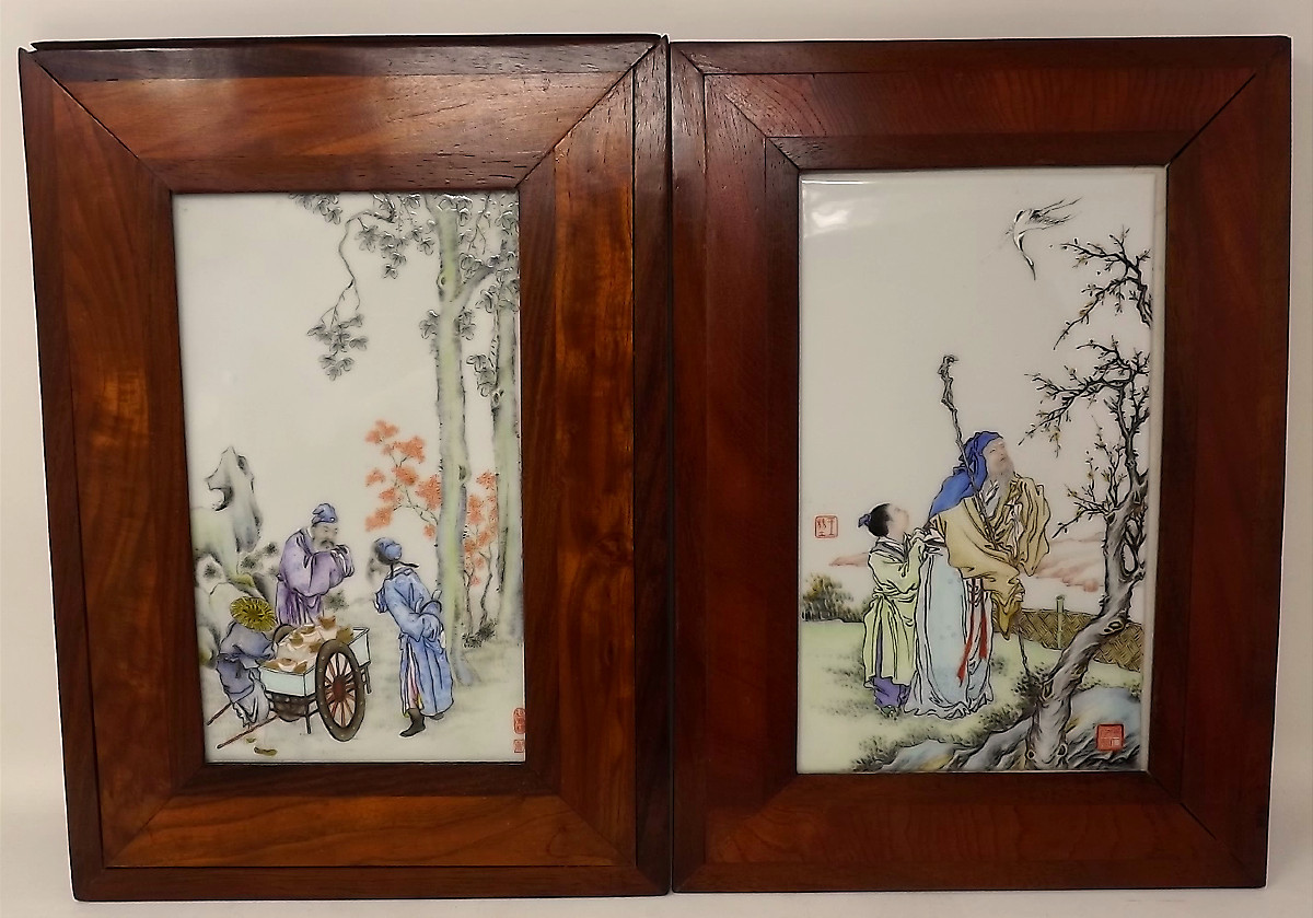 Pair Of Early 20th-century Chinese Porcelain Plaques