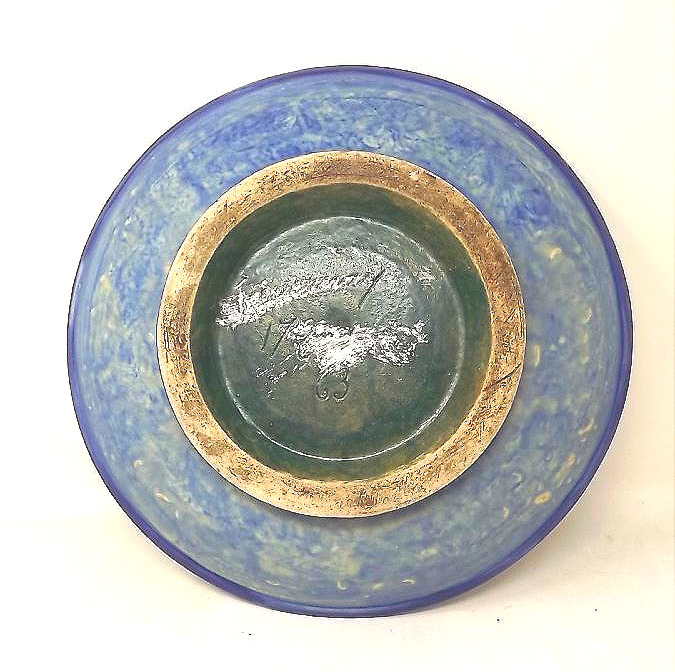 Art Deco Fruit Bowl Featuring The Pope's Coins, Made Of Revernay Ceramic-photo-3