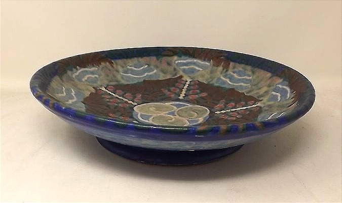Art Deco Fruit Bowl Featuring The Pope's Coins, Made Of Revernay Ceramic-photo-1