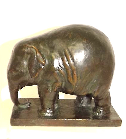 Bronze animalier Eléphanteau de Harnold UGGLER cire perdue-photo-1