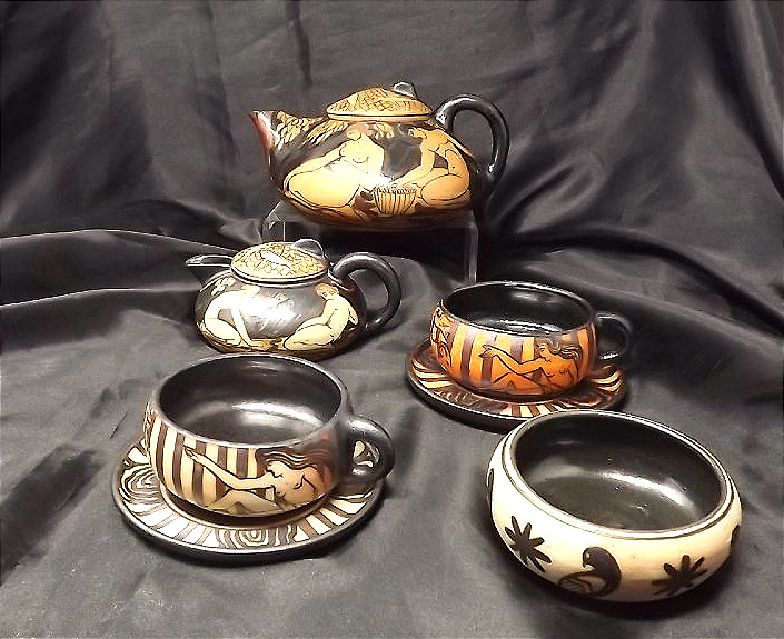 A "tête-à-tête" Stoneware Dinner Service From Ciboure, Neo-greek Period, By Etienne Vilotte
