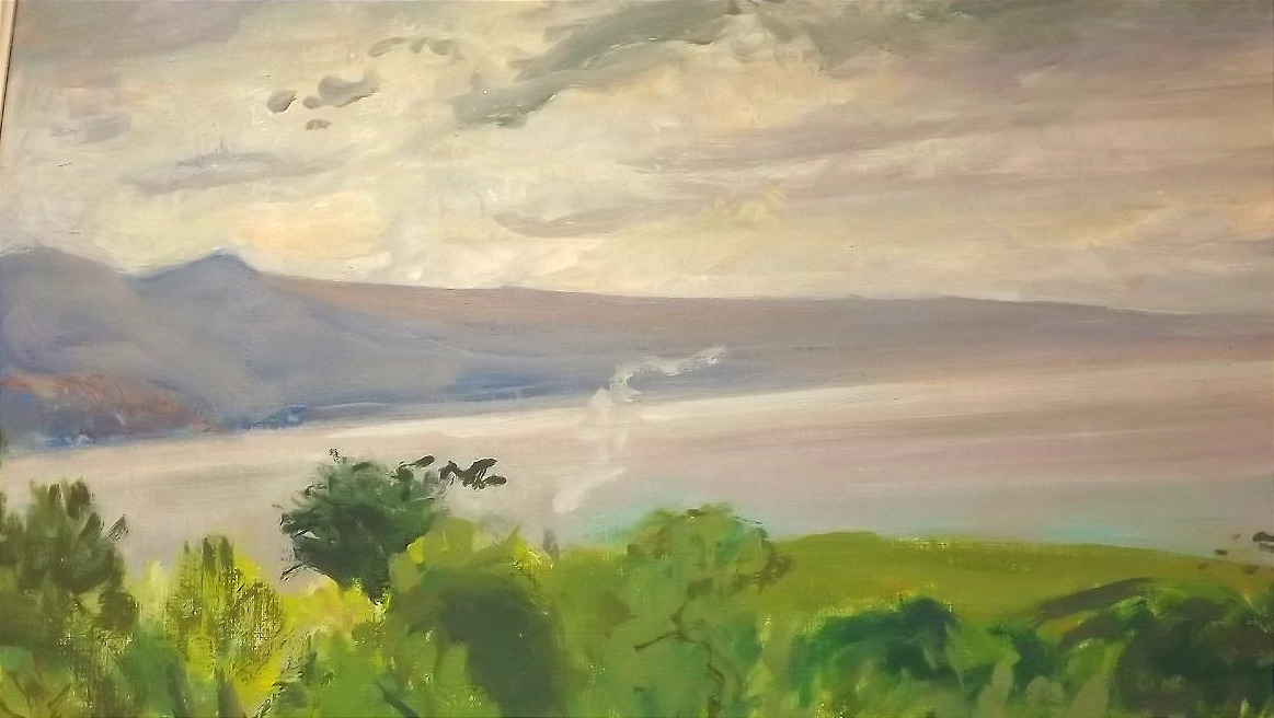 Oil On Canvas Painting By Ernst Morgenthaler (lake Zurich, 1946, Switzerland)-photo-1
