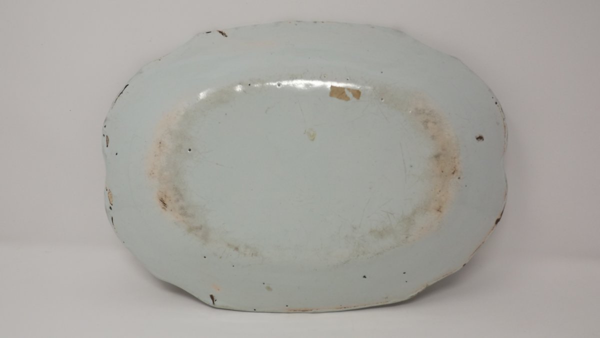 Rouen Faience Dish XVIIIth With Double Cornucopia-photo-3