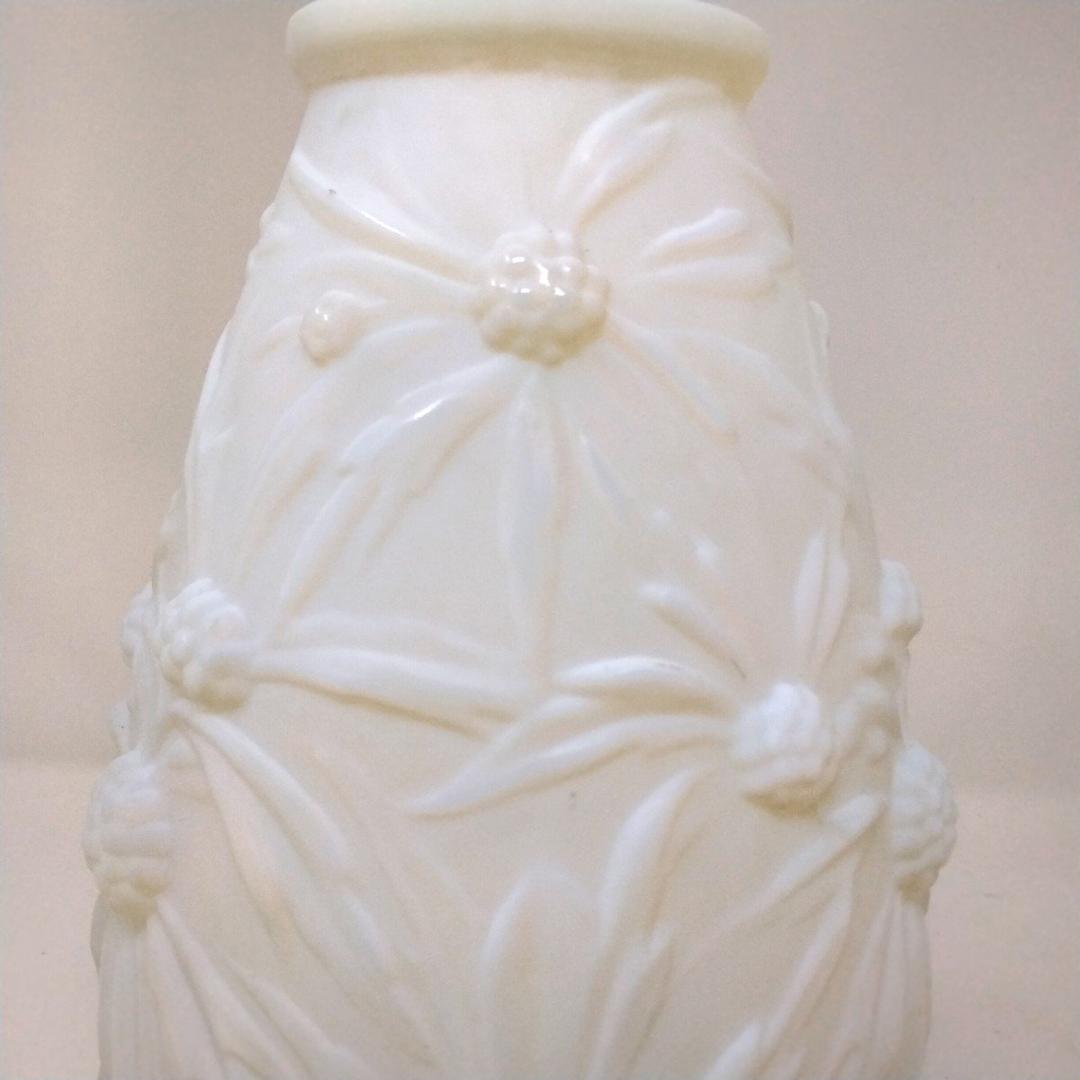 Art Deco Etling Opalescent Vase With Dahlias Orchids-photo-1
