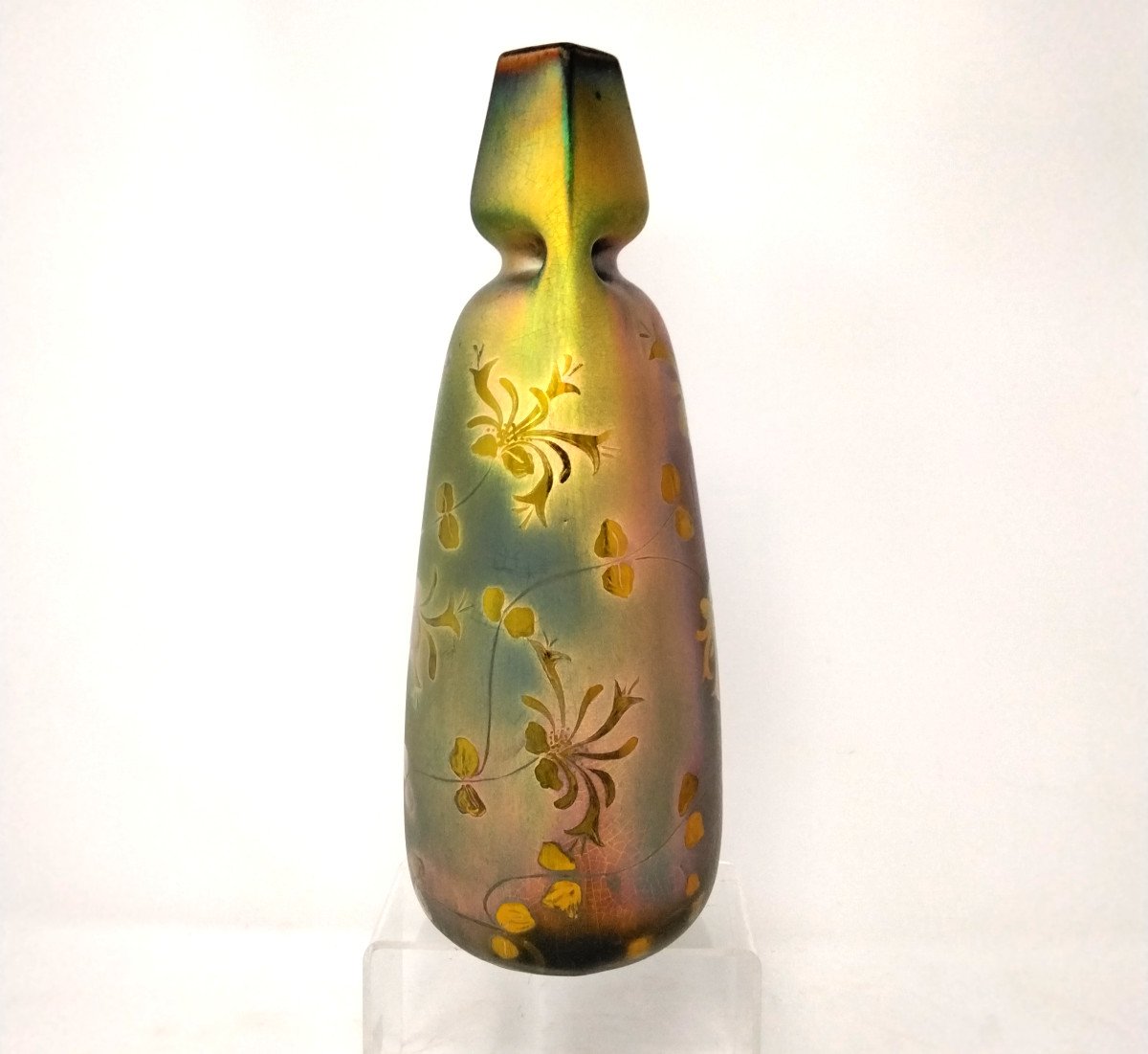Vase Montières Céramique émaillé Décor Chevrefeuille Art Déco-photo-4