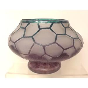 coupe Alvéoles art déco du Verre Français Charles Schneider  vers 1920