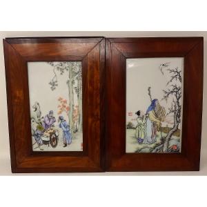 Pair Of Early 20th-century Chinese Porcelain Plaques