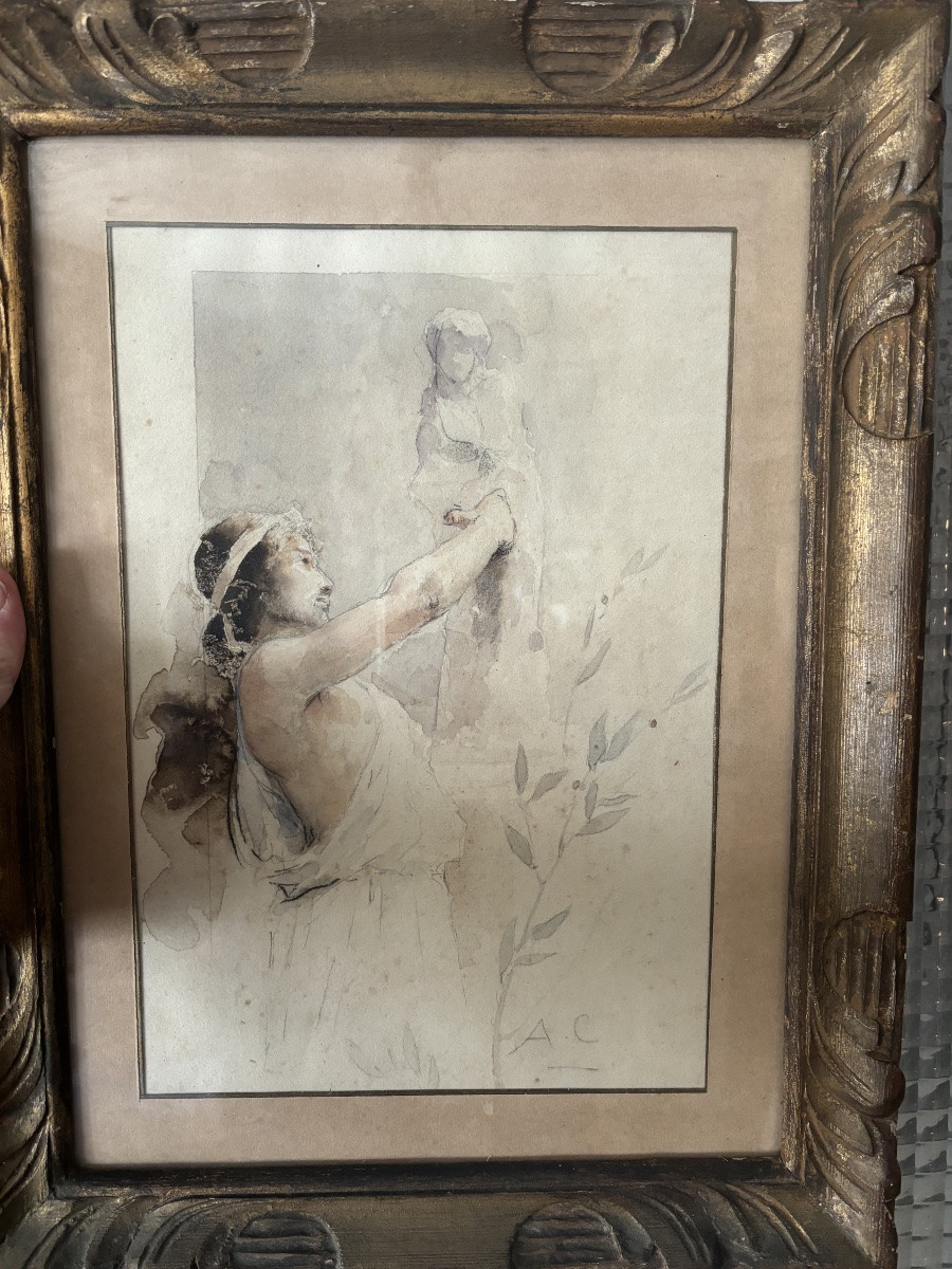 Antoine Calbet The Greek Sculptor Phidias Watercolor -photo-2
