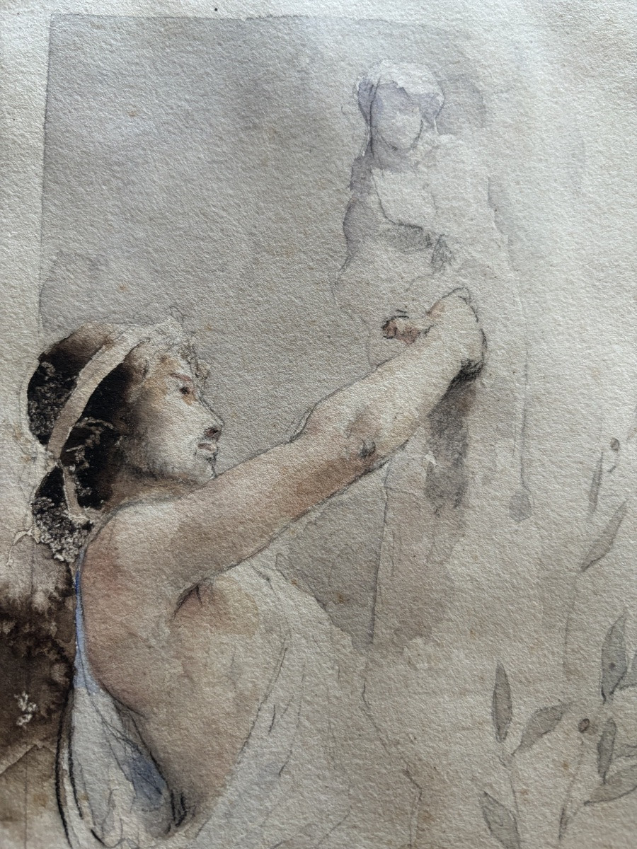 Antoine Calbet The Greek Sculptor Phidias Watercolor -photo-3
