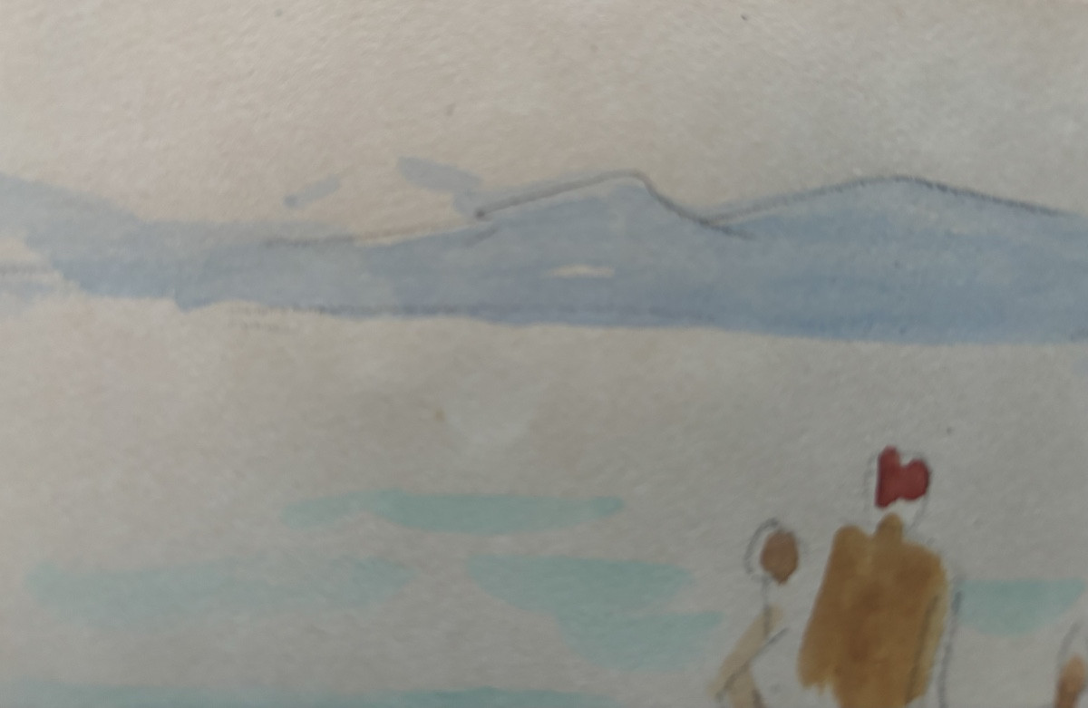 Henri LEBASQUE Plage animée Côte Méditerranée Aquarelle 1920 Cannes Saint Tropez-photo-1