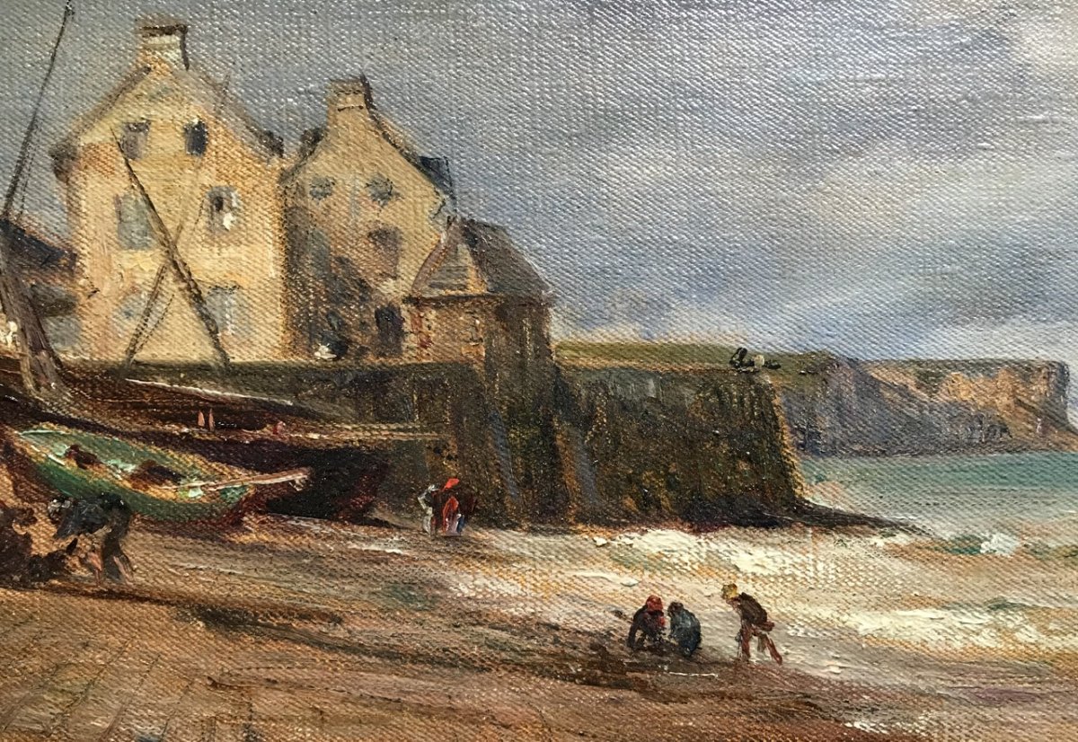 André Giroux «arromanches, Beach (normandy) », Oil On Canvas-photo-3