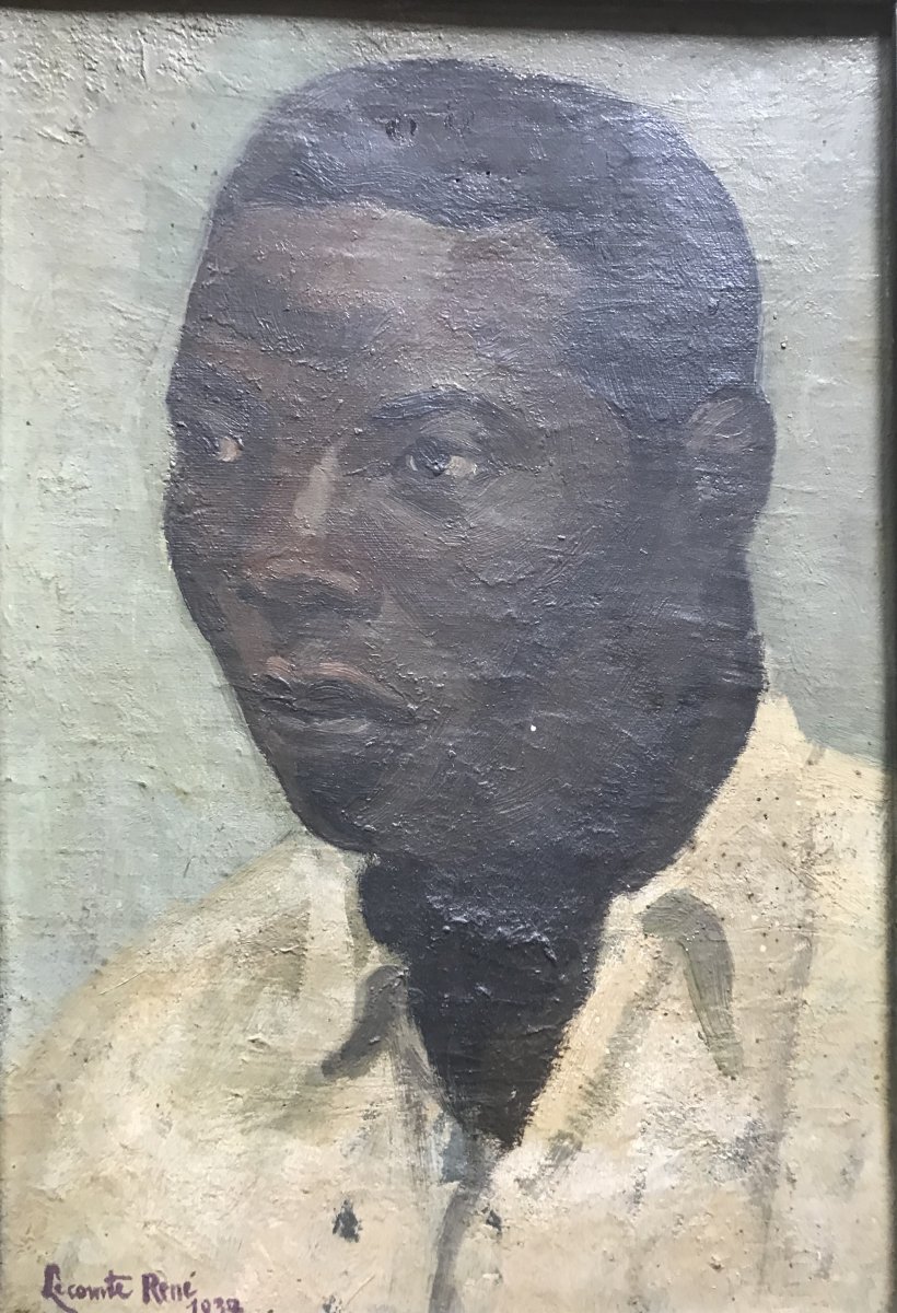 René Lecomte Portrait Of A Black Man 1937 Colonial Exhibition Oil On Canvas Africa -photo-1