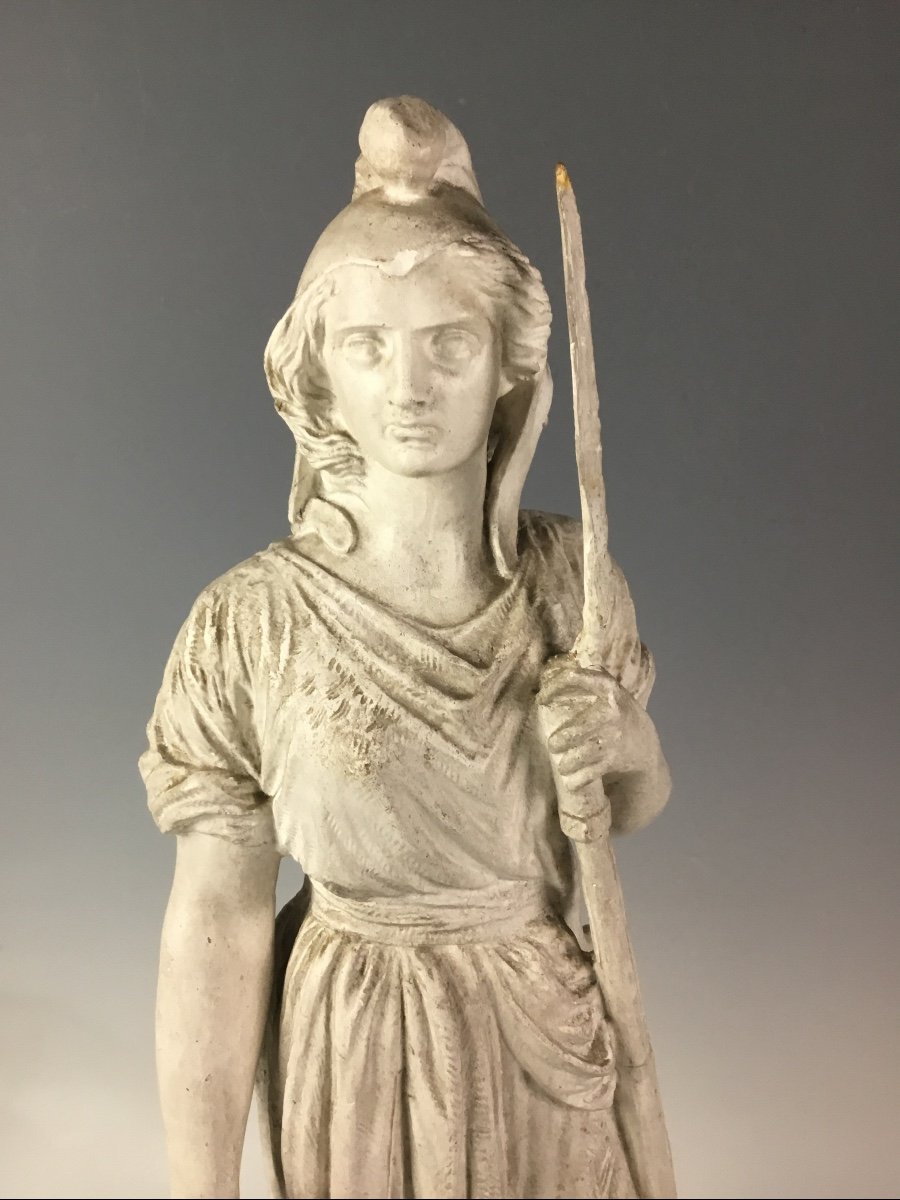 David d'Angers Plaster Sculpture Liberty Marianne With Bayonet Revolution 1830-photo-2