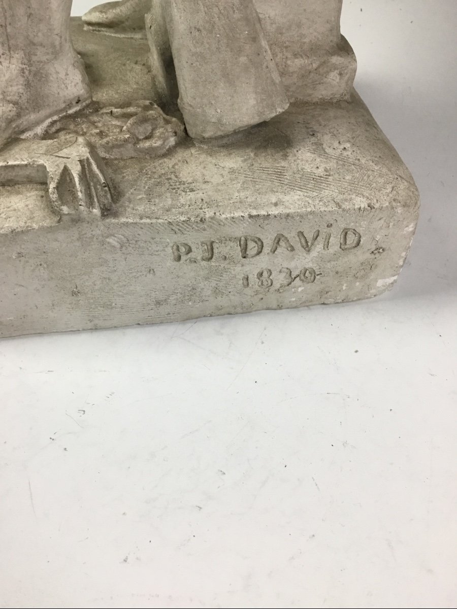 David d'Angers Plaster Sculpture Liberty Marianne With Bayonet Revolution 1830-photo-4