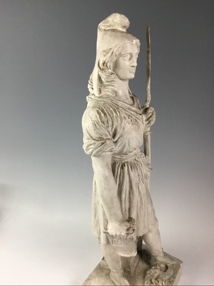 David d'Angers Plaster Sculpture Liberty Marianne With Bayonet Revolution 1830-photo-7