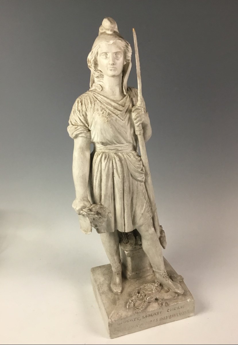 David d'Angers Plaster Sculpture Liberty Marianne With Bayonet Revolution 1830