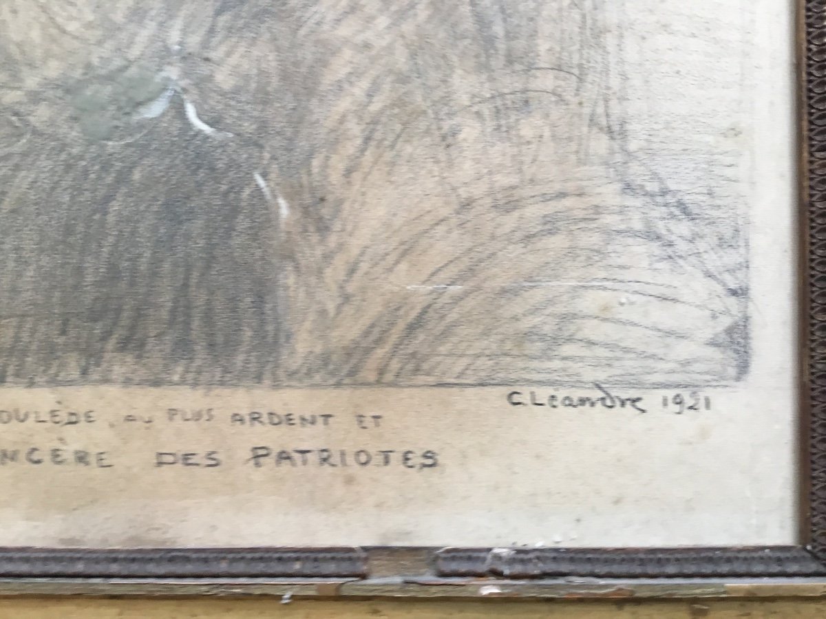 Charles Léandre Charcoal Portrait 1921 Paul Déroulède ardent Patriot » / Nationalism - Leandre -photo-2
