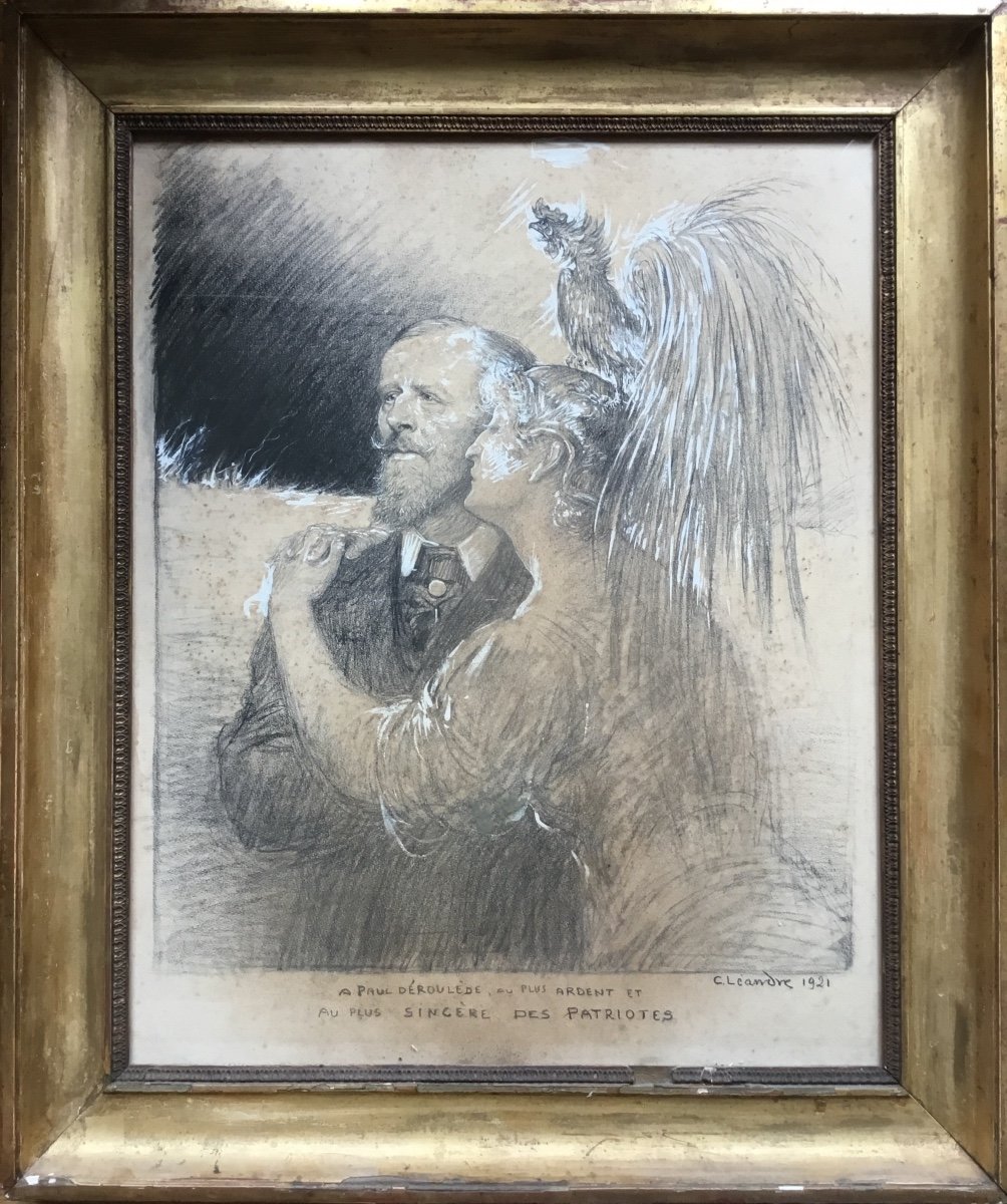 Charles Léandre Charcoal Portrait 1921 Paul Déroulède ardent Patriot » / Nationalism - Leandre 