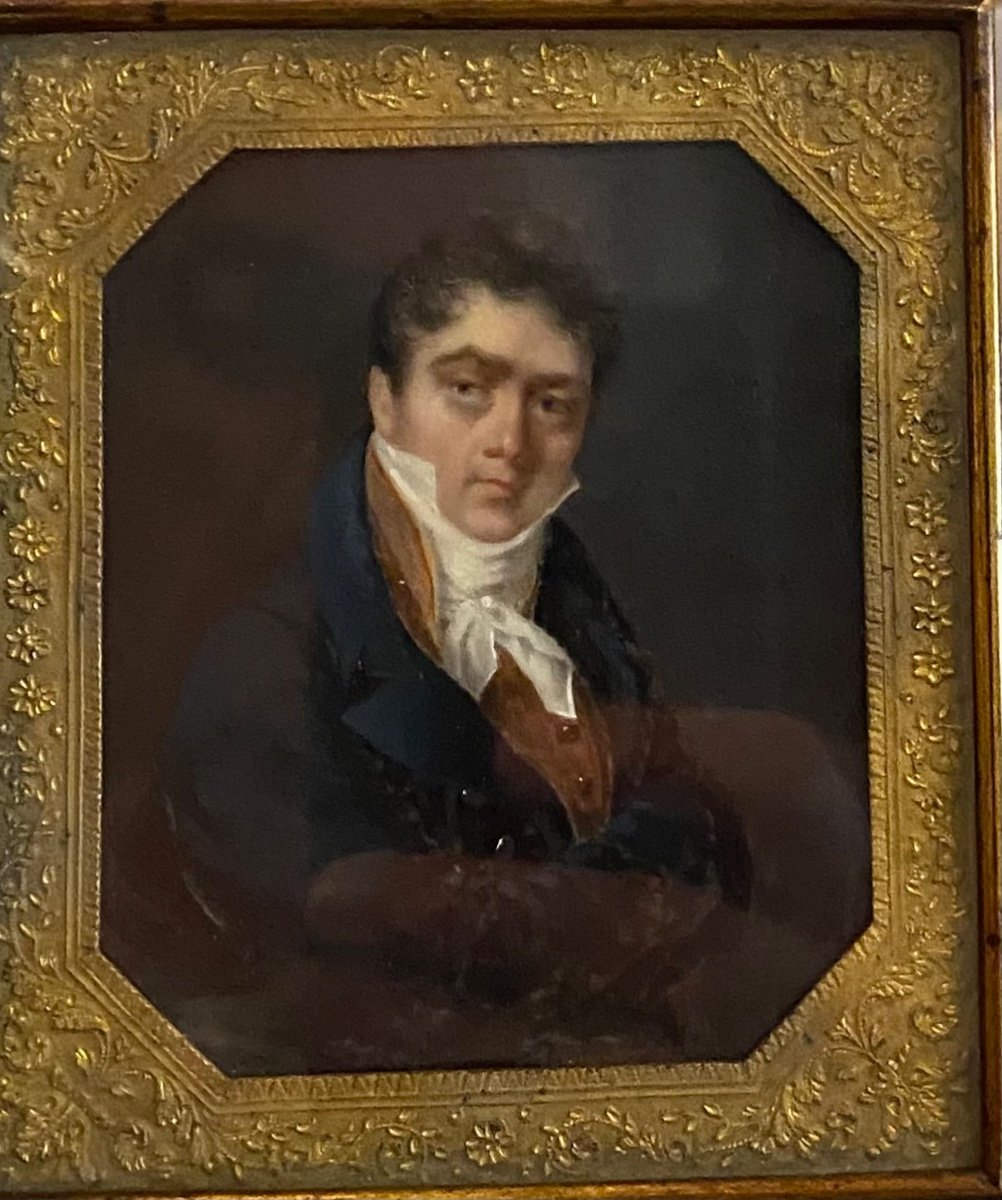 French School Around 1800 Portrait Of The Actor Talma Of The Miniature French Comedy-photo-3