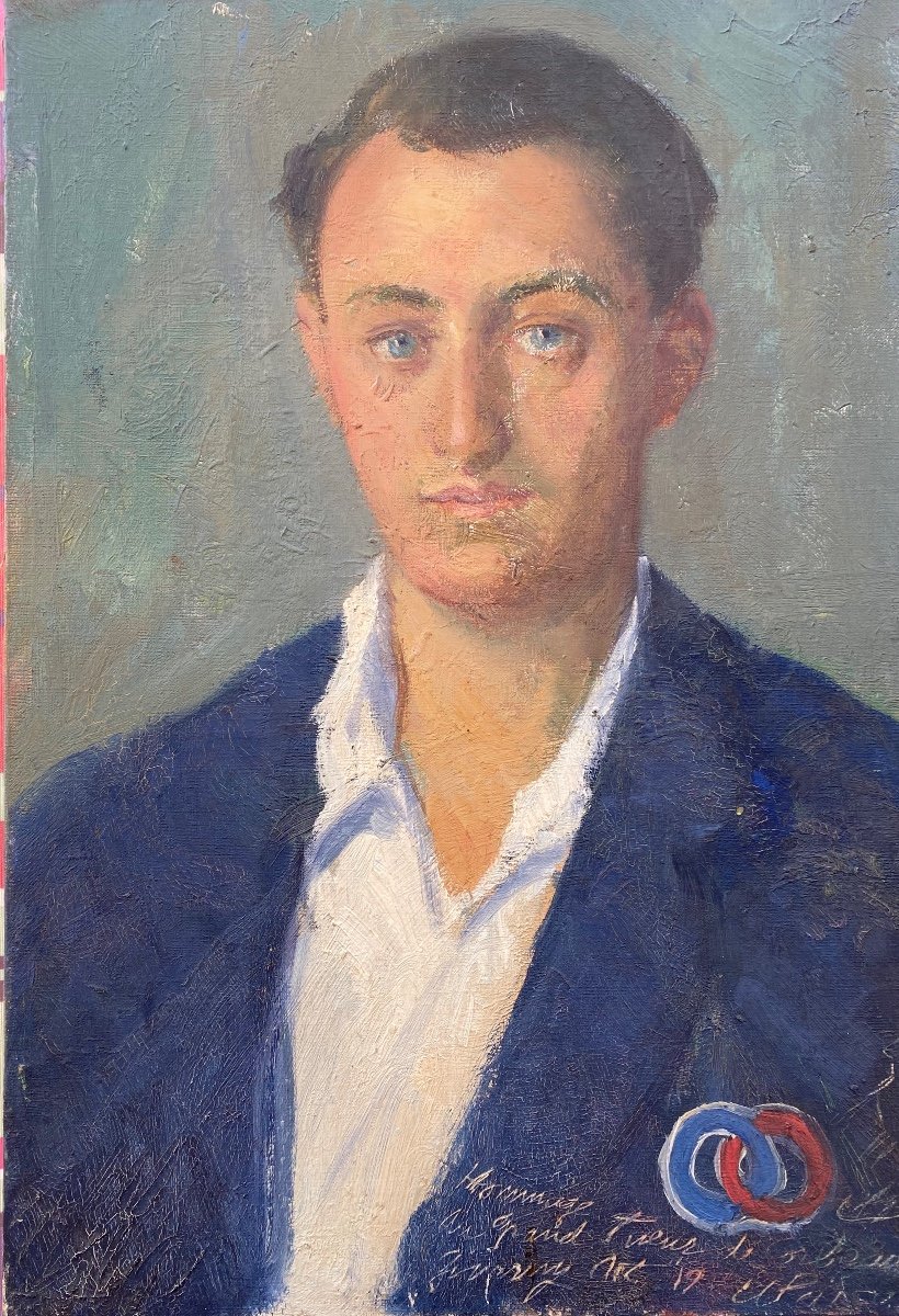 Waldo Peirce école Américaine Portrait D’un Tireur équipe De France Olympique Giverny  1919  