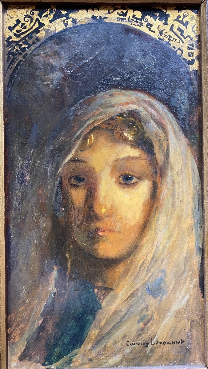Carolus Lemeunier Portrait Of Oriental Oil 1900 Villecresnes Orientalism Normandy-photo-3