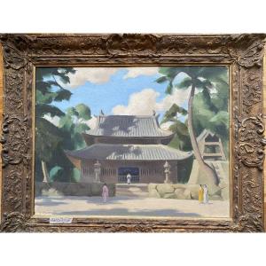 Albert Vauquelin Le Temple Bouddhiste Kanzeon-ji à Dazaifu Japon 1930 Japan Fukuoka