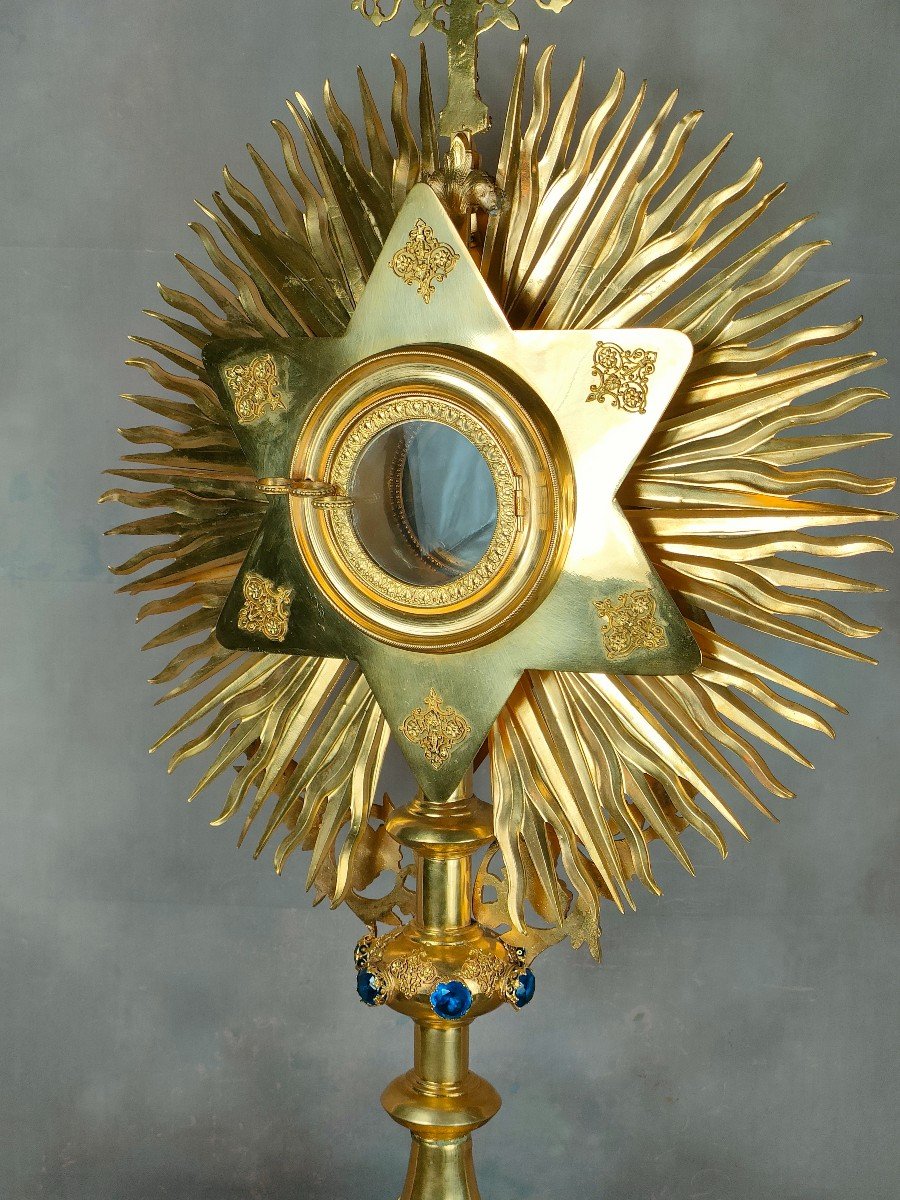 Monstrance Monstrance Golden Brass And Enamels-photo-6