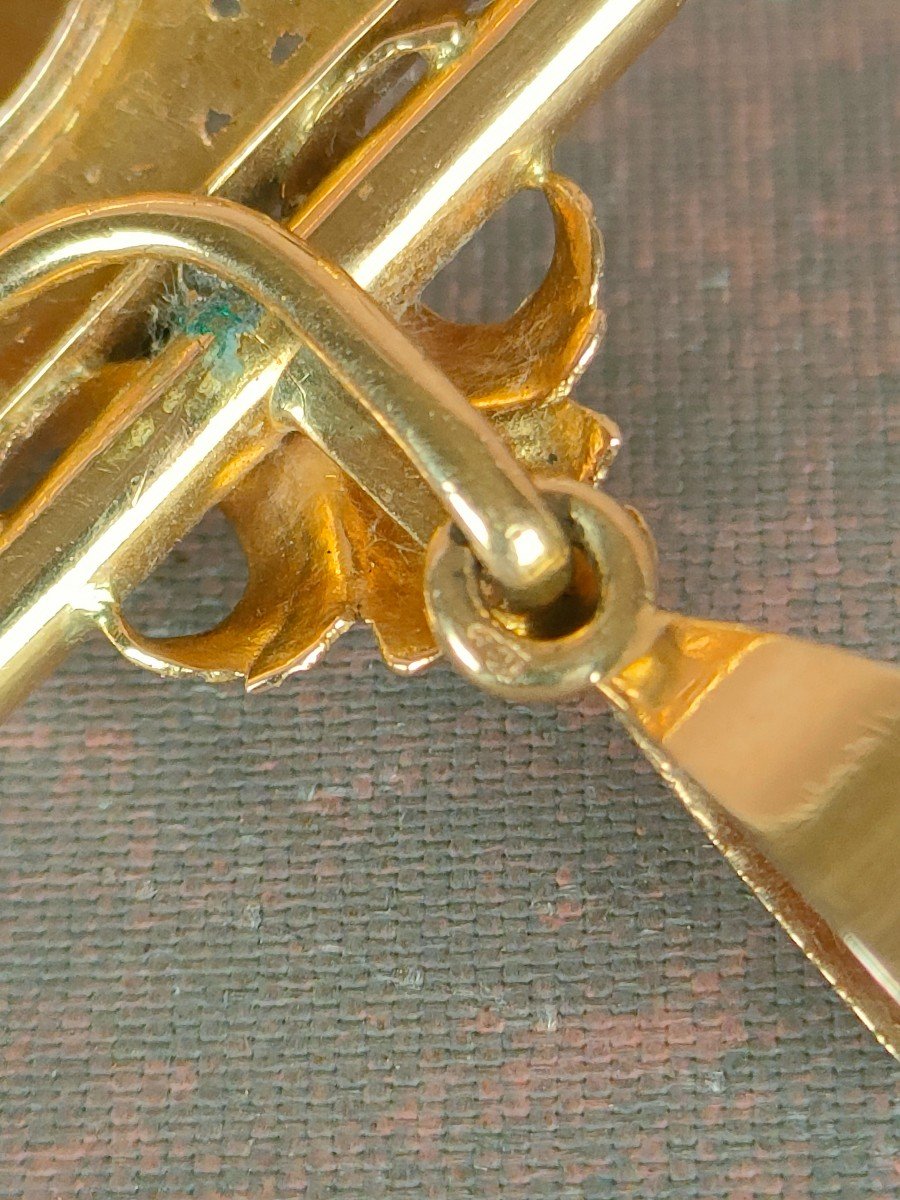19th Century Gold And Diamond Brooch -photo-2