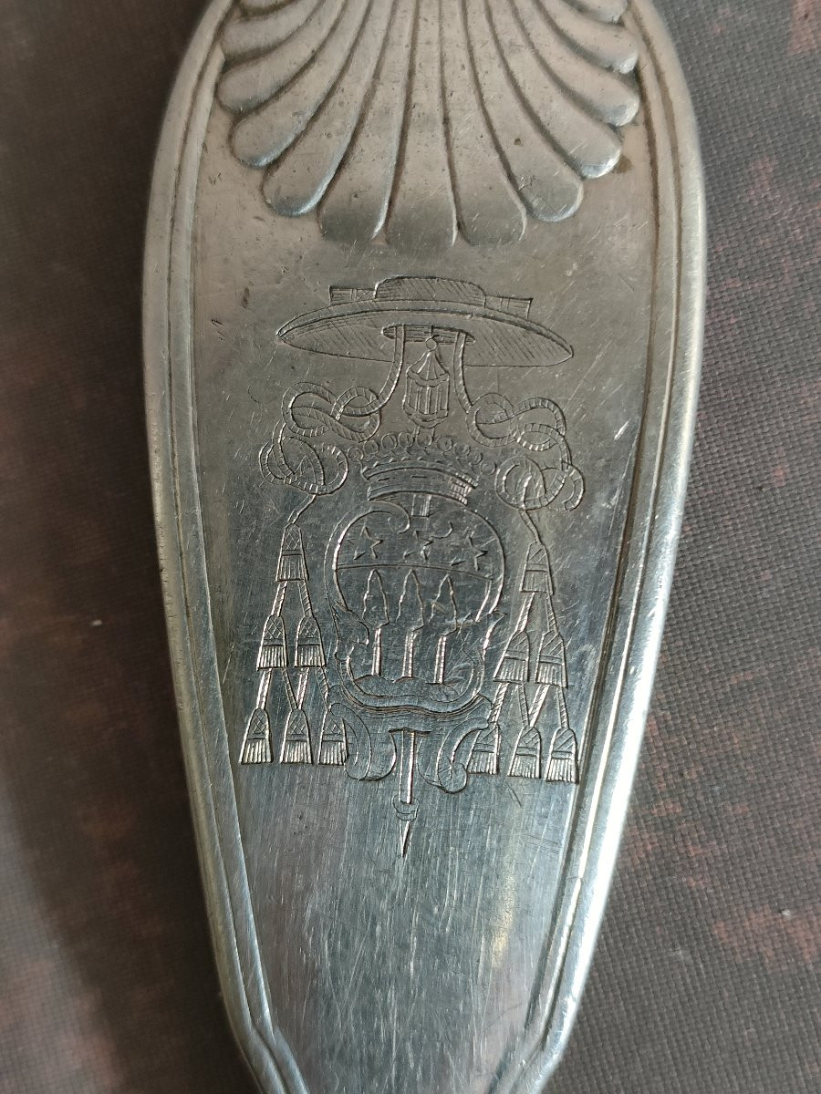 18th Century Stew Spoon Archbishop Of Grenoble Coat Of Arms -photo-4