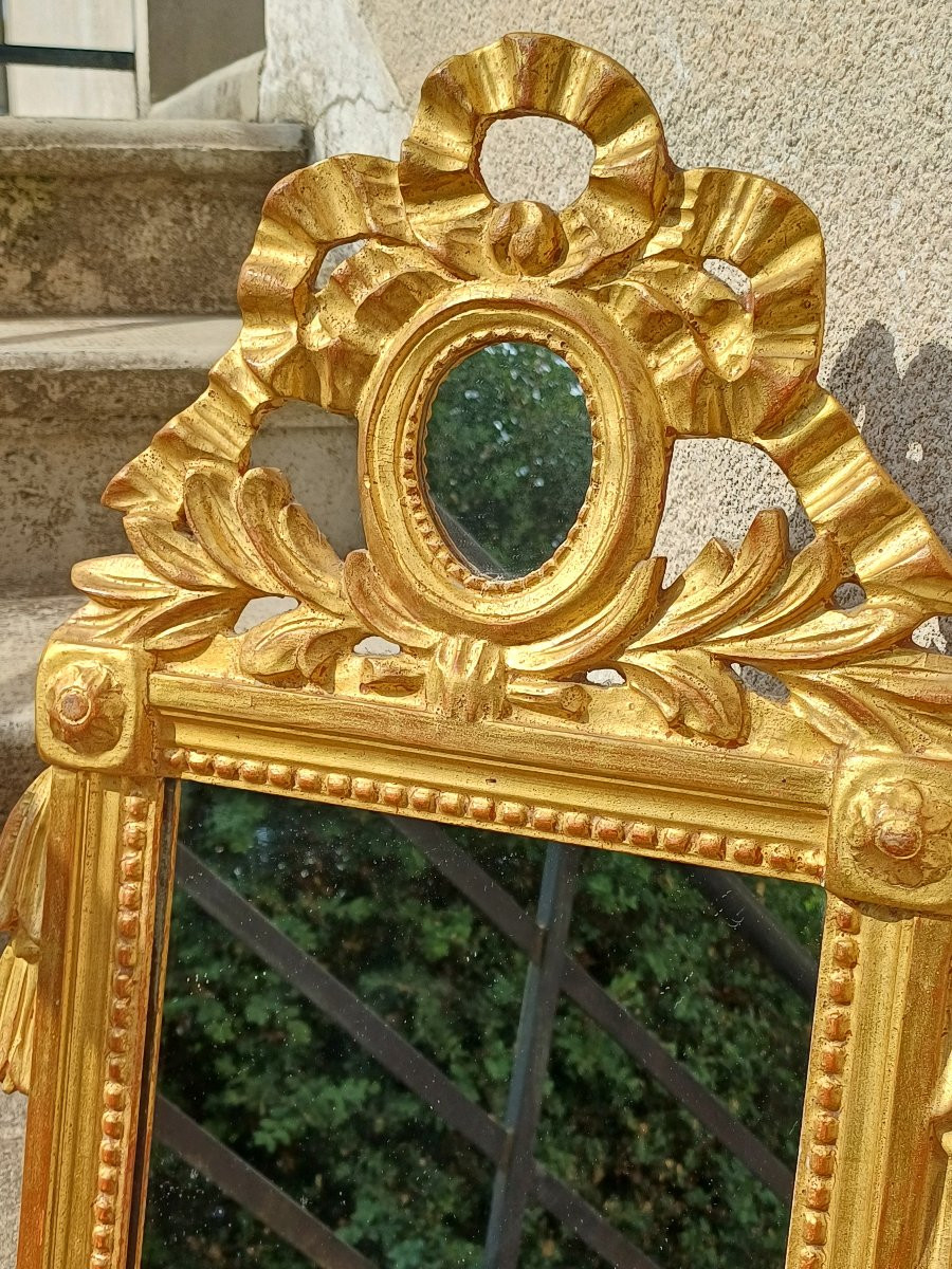 Louis XVI Gilded Wood Mirror  -photo-2