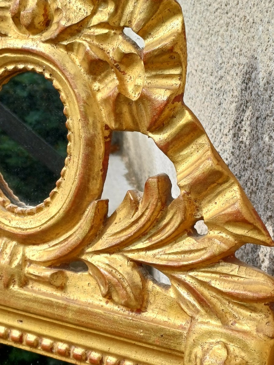 Louis XVI Gilded Wood Mirror  -photo-4