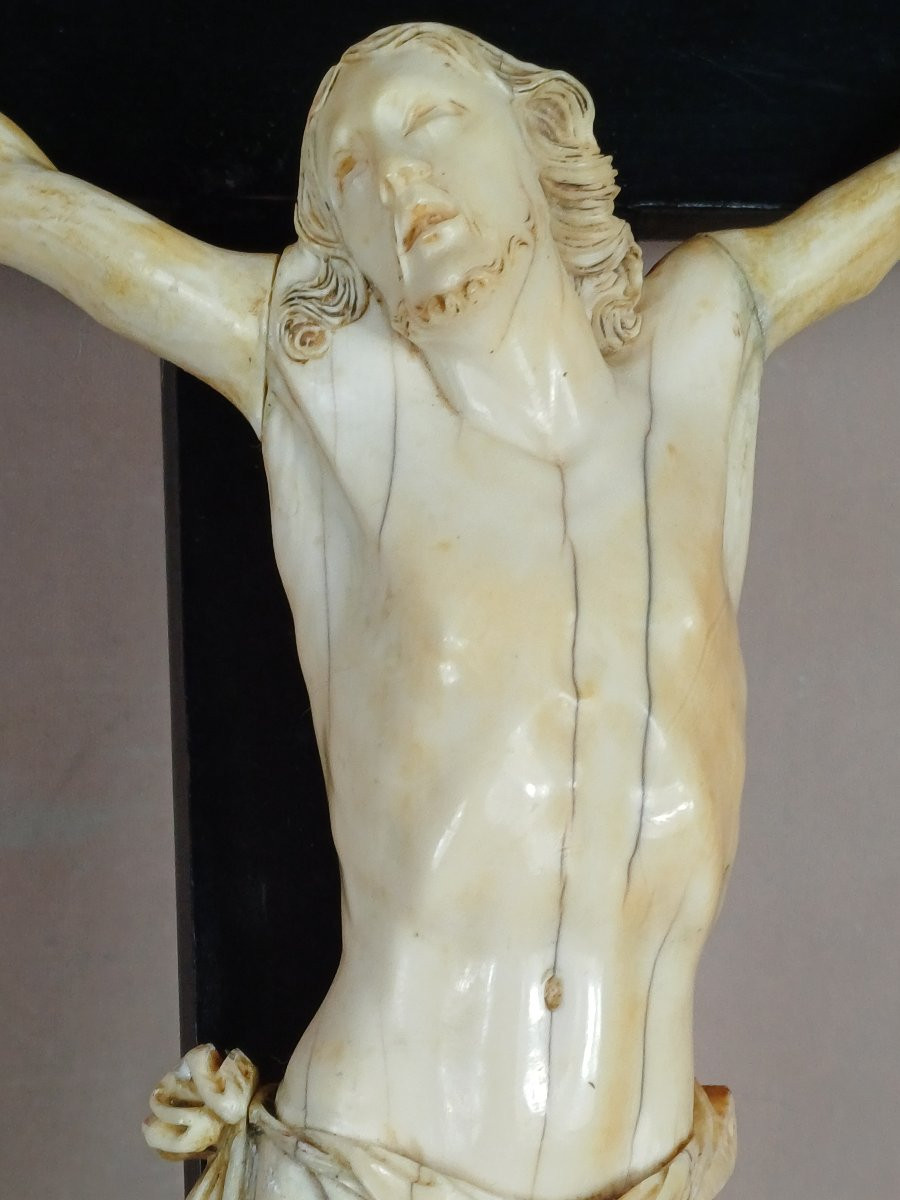19th Century Ivory Christ With Cites Document -photo-2