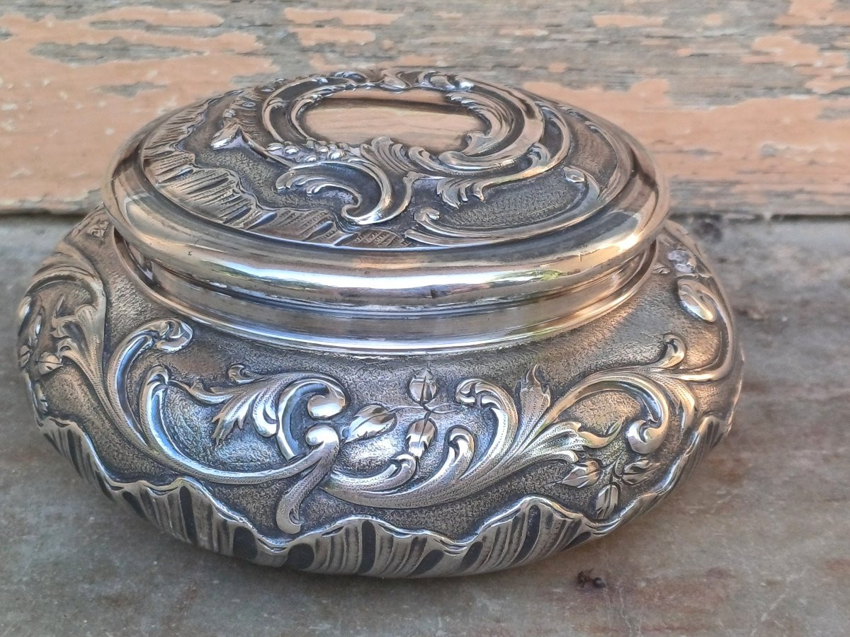 Large Solid Silver Box With Louis XV Baroque Decor-photo-2