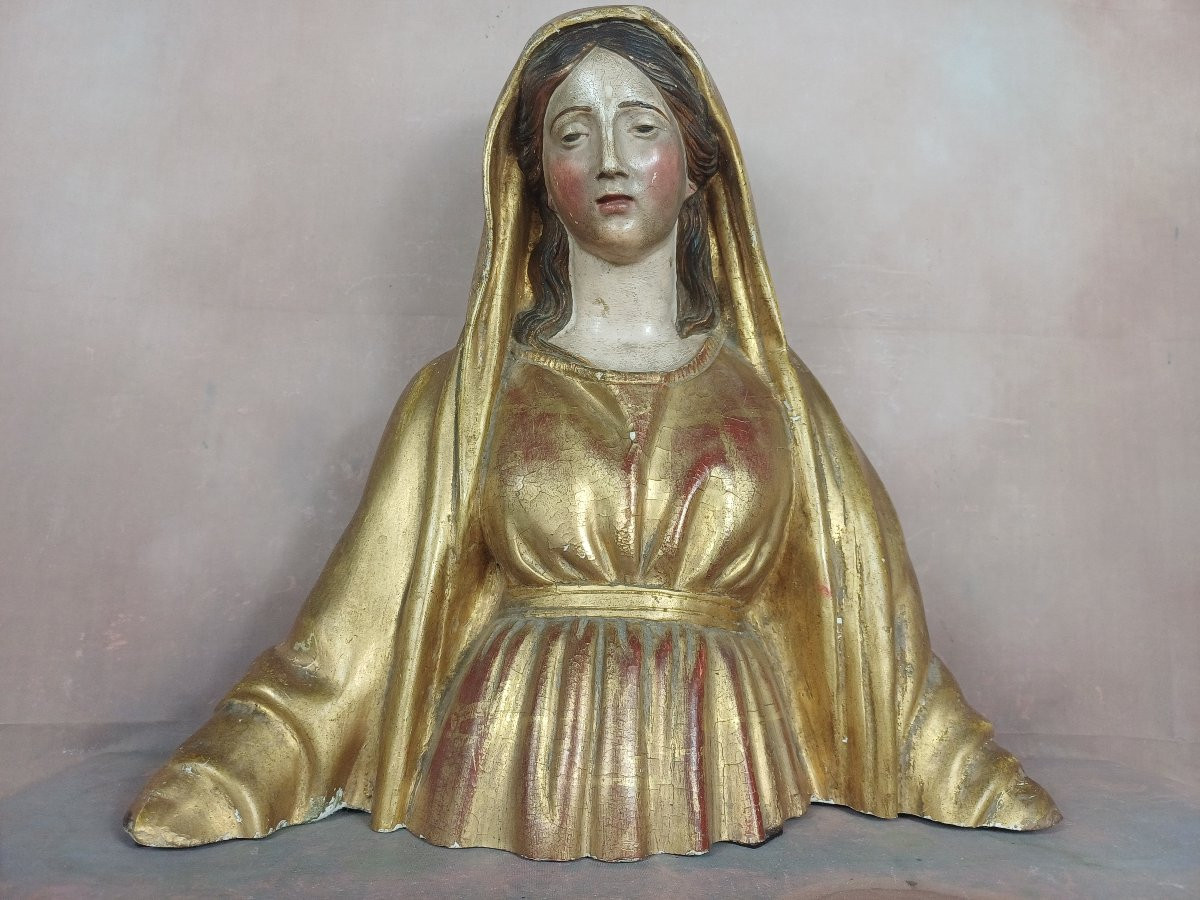 Buste Vierge Marie doré-photo-3